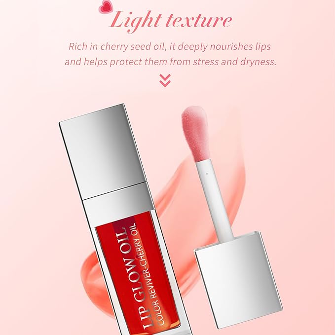 Glossy Lip Gloss Oil, 3 Pack No-Sticky Tinted Lip Oil Plumping Gloss for Dry Lip and Lip Care, Lip Clear Lipgloss Gift for Girls, Non-Sticky, Long Lasting Moisturizing