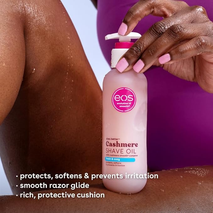 eos Cashmere Shave Oil, Fresh & Cozy, Soothing and Moisturizing, Prevents Irritation and Razor Burn, Entire Bikini Area-Approved, 6 fl oz