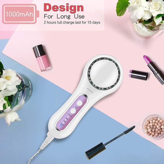 Face Scrubber Exfoliator,Facial Cleansing Brush Rechargeable IPX7 Waterproof with 5 Brush Heads,Electric Face Spin Brush for Exfoliating, Massaging and Deep Cleansing (White+Purple)