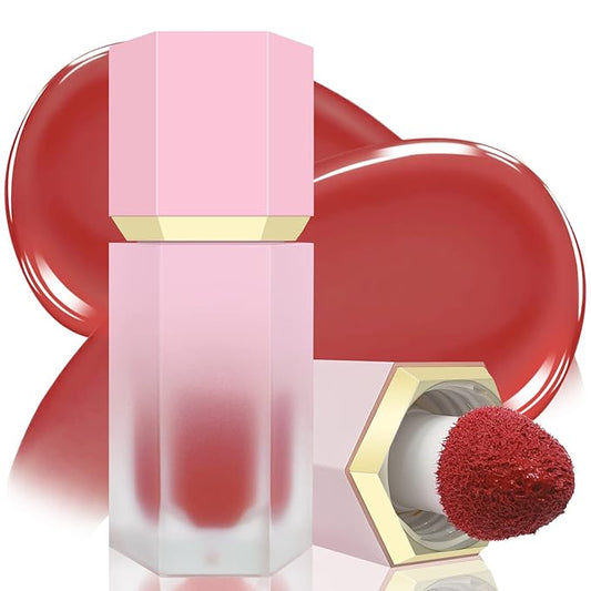 Liquid Blush for Cheeks, Soft Cream Blush with SEDUCTIVE-Bright Red