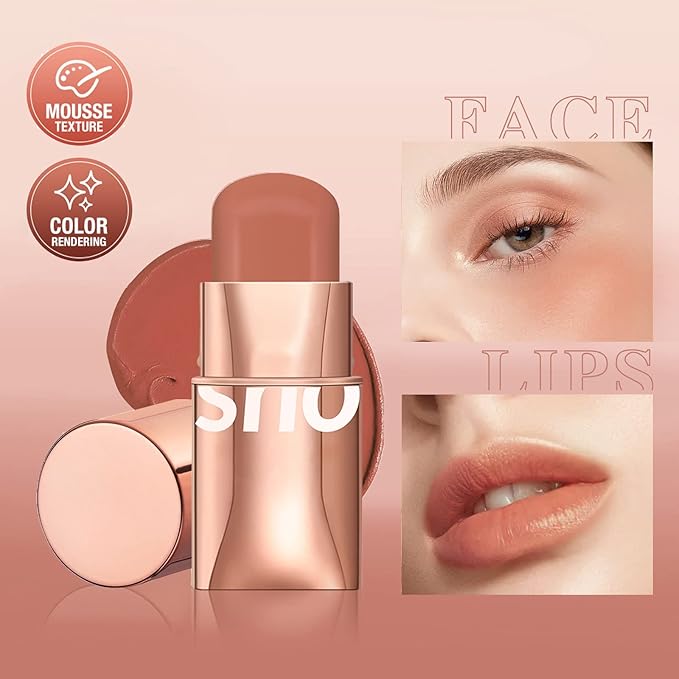Cream Blush Stick for Cheeks Makeup,Waterproof Blush Face