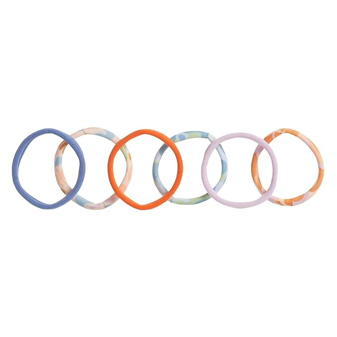Goody X Sophia Yeshi Ouchless Hair Ties, Seamless Elastic Bands, Secure & Damage Free Hold, No Snag or Pull, Gentle Styling Accessories for Women & Men, All Hair Types, Bold Prints & Colors - 15 Ct