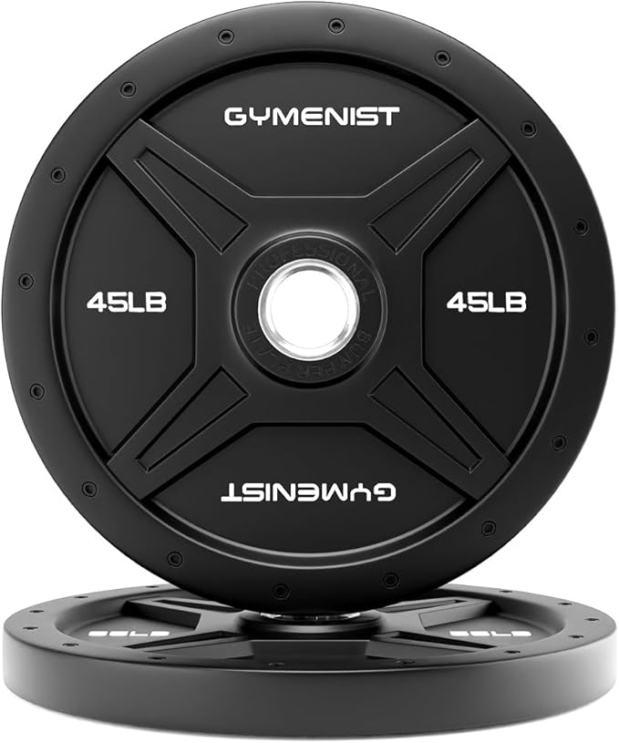 GYMENIST Bumper Plates is Made for 2 Inch 10 LB 55 LB