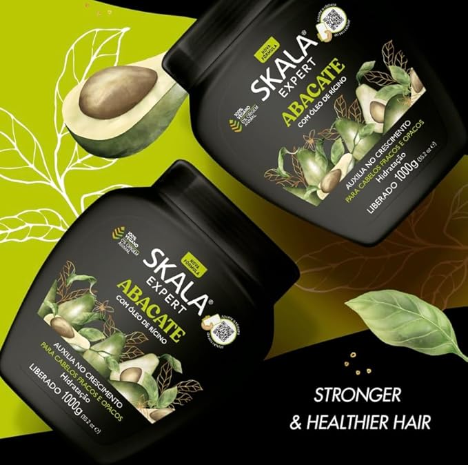 SKALA Avocado Hair Cream Hair Treatment Conditioning (1000g) - Imported from Brazil