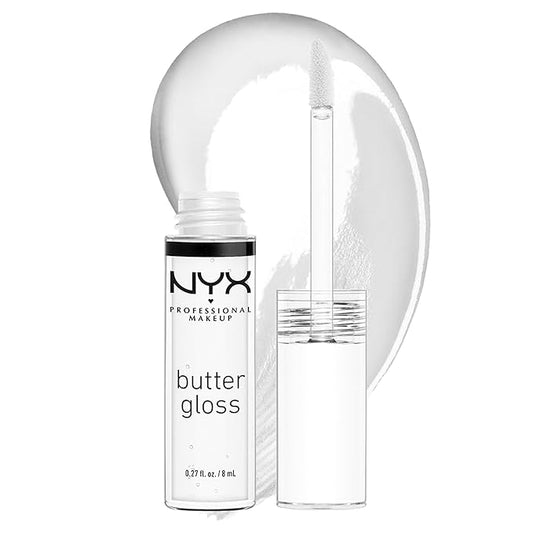 NYX PROFESSIONAL MAKEUP Butter Gloss, Non-Sticky Lip Gloss - Sugar Glass ,Clear