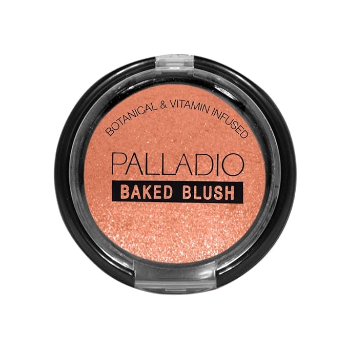 Palladio Baked Blush, Highly Pigmented Shimmery Formula, Easy to Blend & Highly Buildable, Apply Dry for a Natural Glow or Wet for a Dramatic Luminous Look, Long Lasting for All day Wear, Cho-Au-Lait