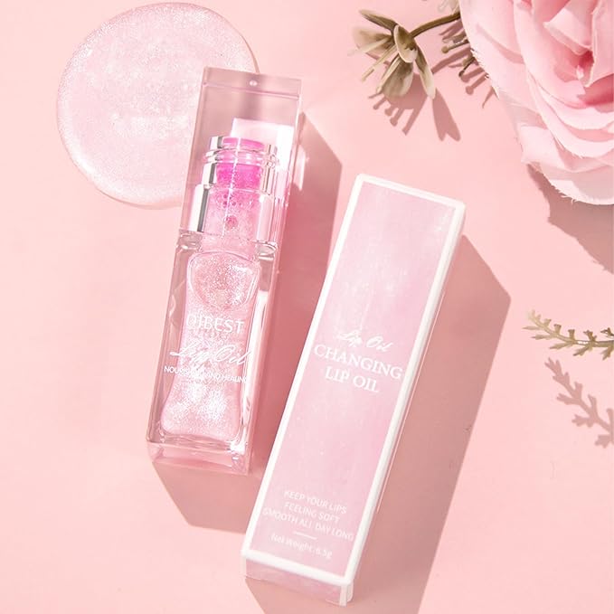 2 PCS Magic Color Changing Lip Oil V2, Boss Up Color Changing Lip Oil, Big Brush Head Hydrating Plumping Lip Oil Tinted, Long Lasting Nourishing Non-sticky Lip Glow Oil for Lip Care