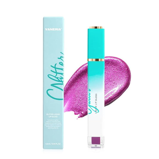 VANERIA Glitter Lip Gloss Shimmer,Matte Liquid Lipstick Rapid Drying,Long Lasting Highly Pigmented Color,Waterproof,Lipgloss Glitter Non-Sticky.bloodstone(4ml/0.14oz)