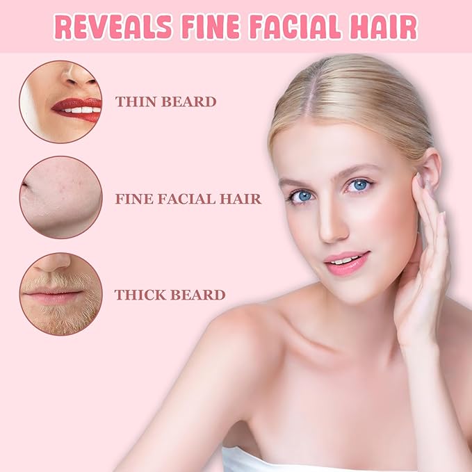 Hair Identifier Spray for Face Shaving, Moisturizing and Skin Care Dermaplaner Spray,Skin Body Hair Identifier Comfortable Face Shaving Powder (Pink 1pack 01)