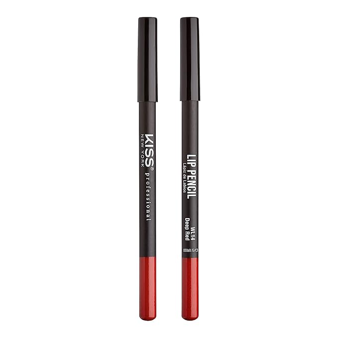Professional Slim Lip Pencil, Creamy Soft Lip Liner, Smooth Long-Lasting Rich Lip Color, Natural Lip Makeup, Water-Resistant Lip Crayon (Deep Red)