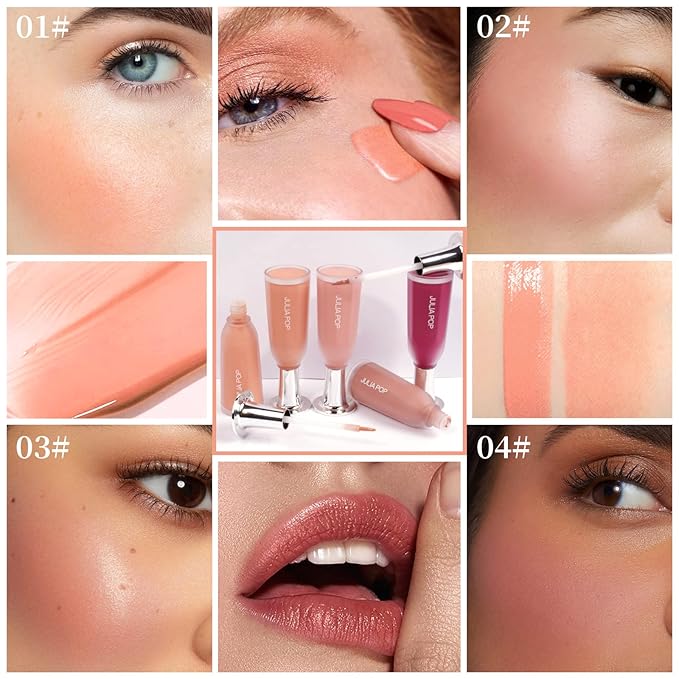 AKARY Soft Liquid Blush Makeup Lightweight, Velvet Beauty Wild Berry