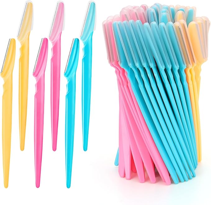 72 Pcs Eyebrow Razor, Multipurpose Exfoliating Dermaplaning Tool Razors Facial Razor Eyebrow Shaper with Precision Cover for Women Men