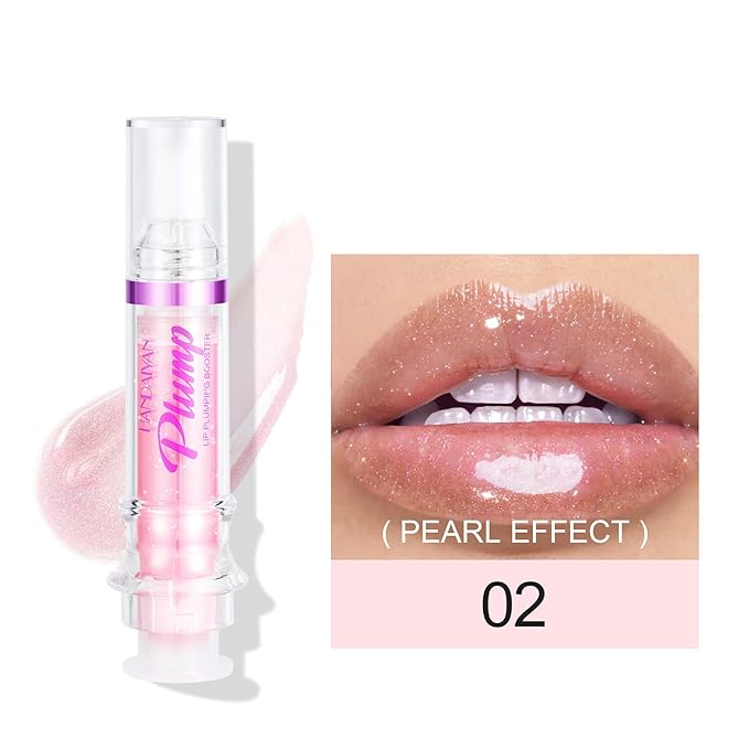 Lip Plumping Booster, Spicy Lip Lipstick, Lifter Gloss, Hydrating, Volumizes High-Shine Lip Plumping Lip Glass Mirror Lip Makeup Lip Glaze Plump & Pout Lip Plumper for Women Girls (02)