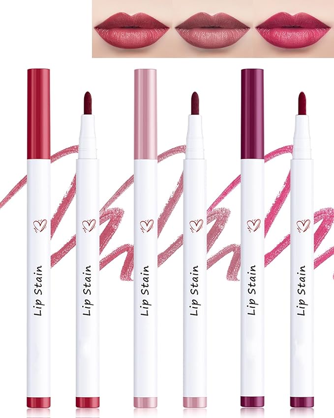 Lip Stain Marker Pen-3Pcs Hydrating Lip Tint Stain Lip