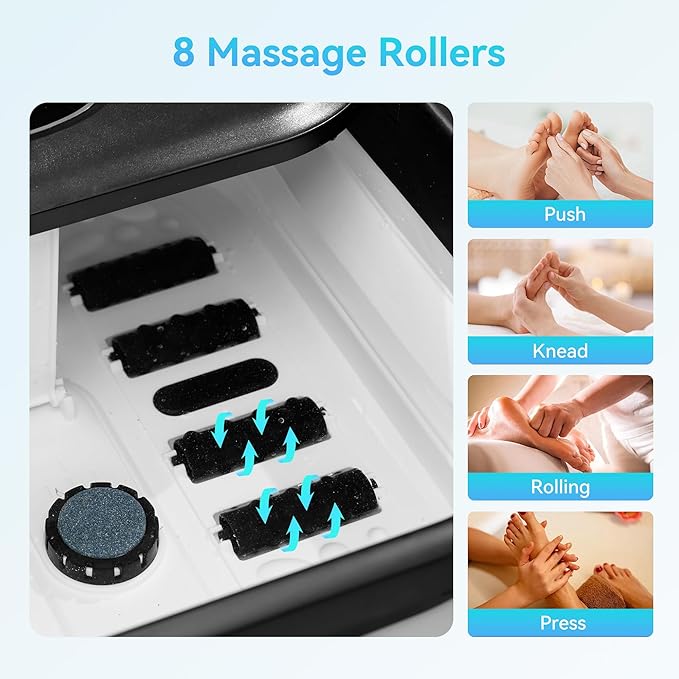 Foot spa bath massager with