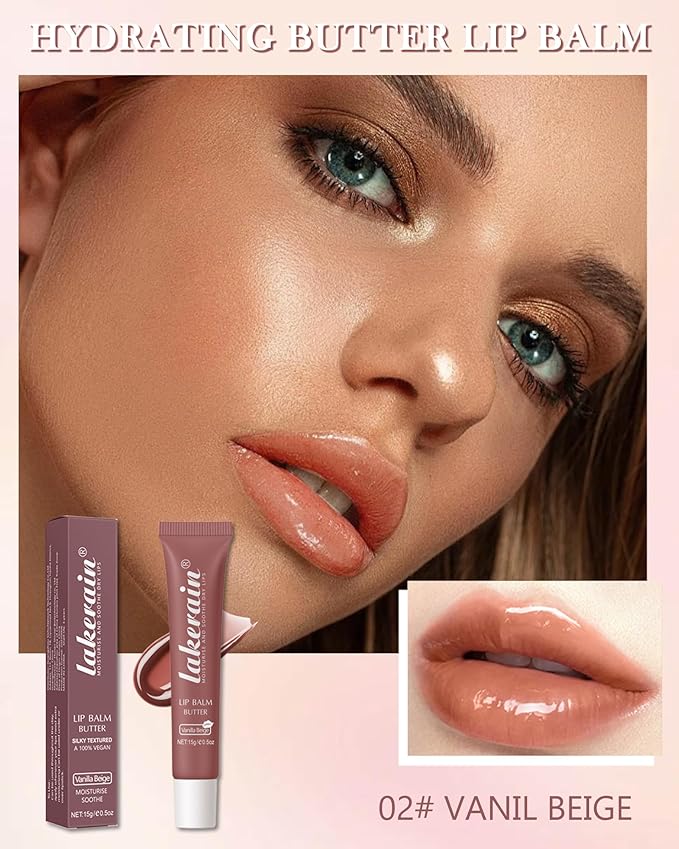 Lip Butter Balm Vanilla Beige, Hydrating Tinted Butter Lip