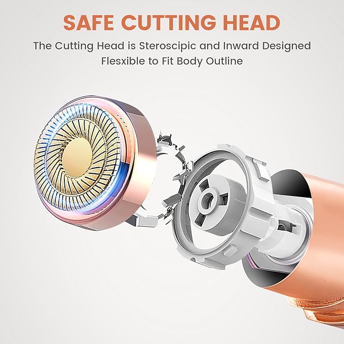 Facial Hair Remover for Women- as Seen on TV Painless Face Shaver -Mini Hair Remover, Electric Razor Shaver Portable Bikini Epilator for Lips, Chin(White+2 Heads)