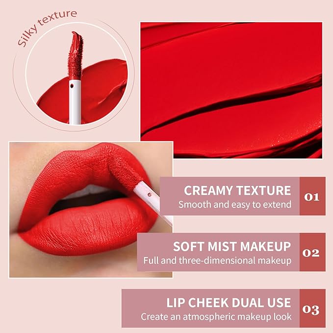 Lip Gloss, Lip Stain Finish Long Lasting Water Resistant, Lipgloss Perfect for Daily Wear & All Ages, Lipstick Vegan Ultra Smooth Formula, Matte Lip Gloss #plum