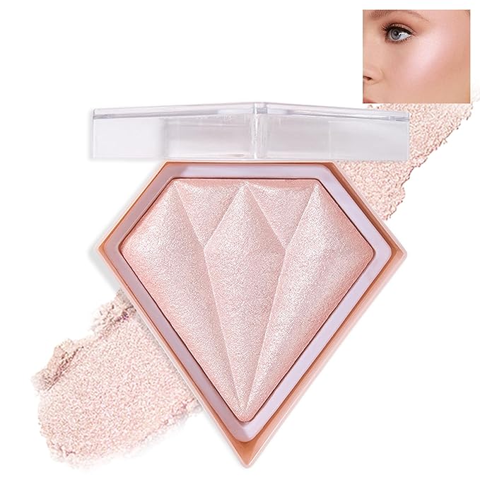 White Highlighter Makeup Palette Face Highlighter Powder Iluminadores Fairy Pink