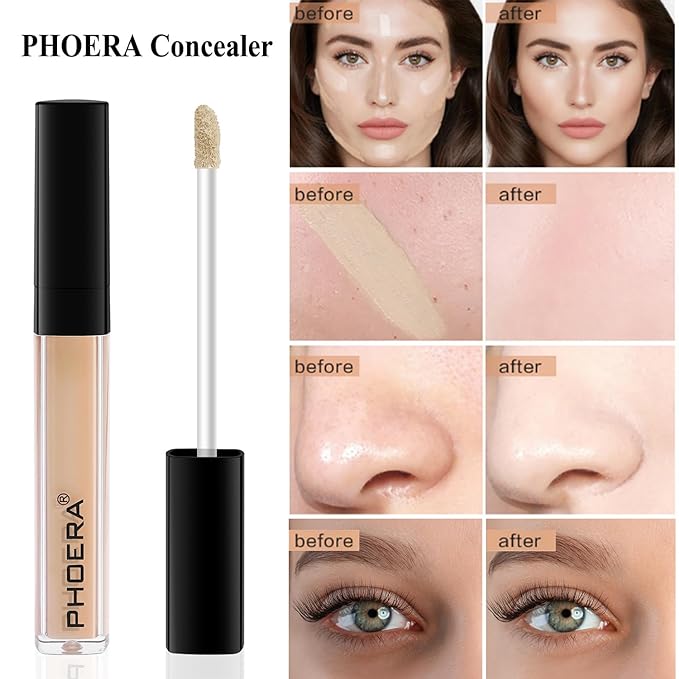 PHOERA Foundation,PHOERA Concealer,PHOERA Makeup Foundation Full Coverage Up Buff Beige)