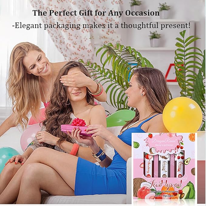 Color Changing Lip Oil - Fruit Lip Oil Pack, 3pcs Magic Color-Changing Lip Glow Oil, Hydrating Lip Gloss for Dry Lip Care Makeup