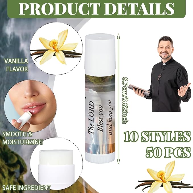 50 Pcs Lip Balm with Scripture Styles