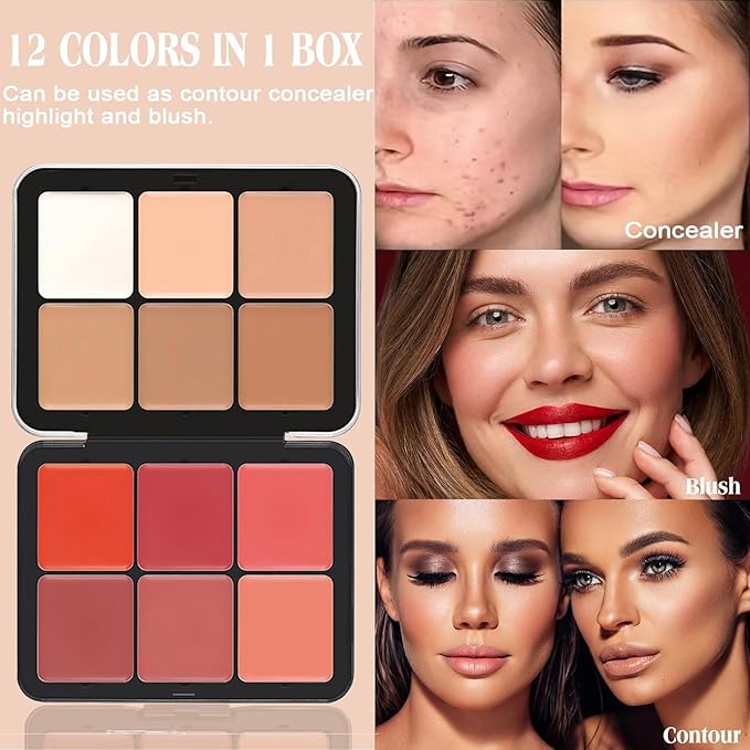 6 Colors Cream Blush Palette + 6 Colors