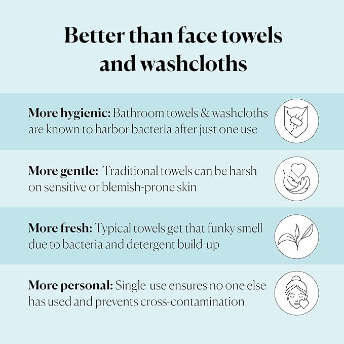 Sky Organics - Gentle Clean Face Towels (2-Pack) - 100 XL Single-Use Face Wipes - Ultra Soft & Dual Textured - Disposable Towel - Makeup Remover Wipes - Cruelty Free - Skin Care Tools - Self Care