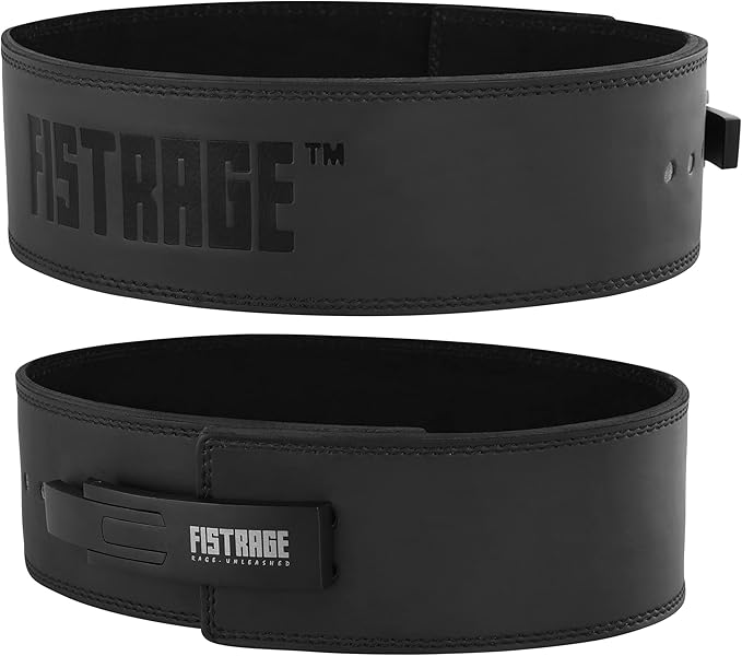 FISTRAGE Lever Buckle Weight Lifting Leather Black Belt