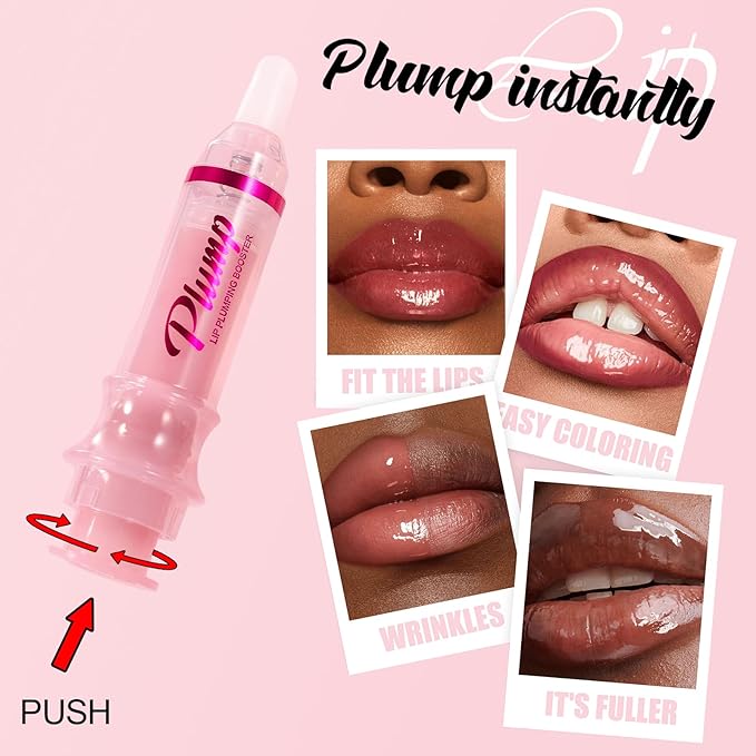Erinde Lip Plumper Gloss, Natural Ginger Lip Plumping Booster Lip Plumping Oil, Ultra-Hydrating & Nourishing Plump Lip Plumper, Glossy Finish Fuller Lip Plumping Lip Gloss for Women Girls, 01#