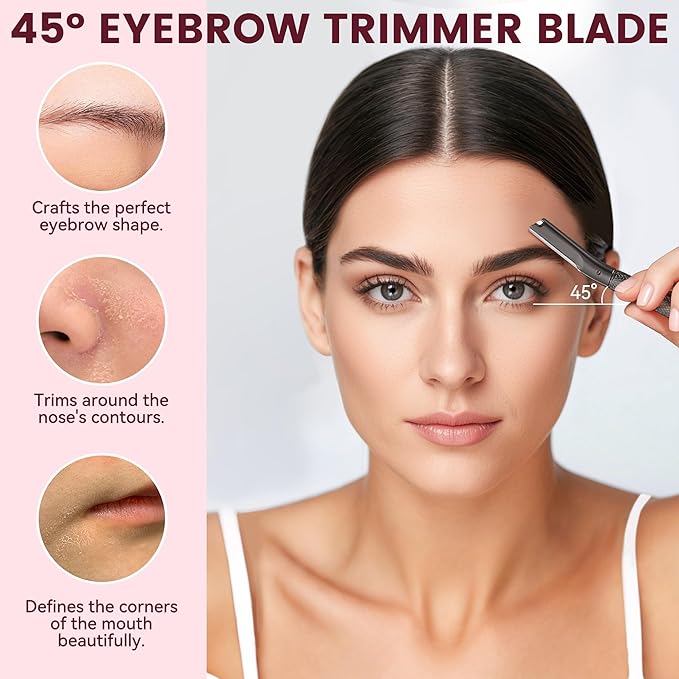 Eyebrow Razor with 12 Blades, Face Razors for Women and Men,Dermaplane Razor for Women Face, Facial Hair Removal for & Eyebrow Hair Removal - Black