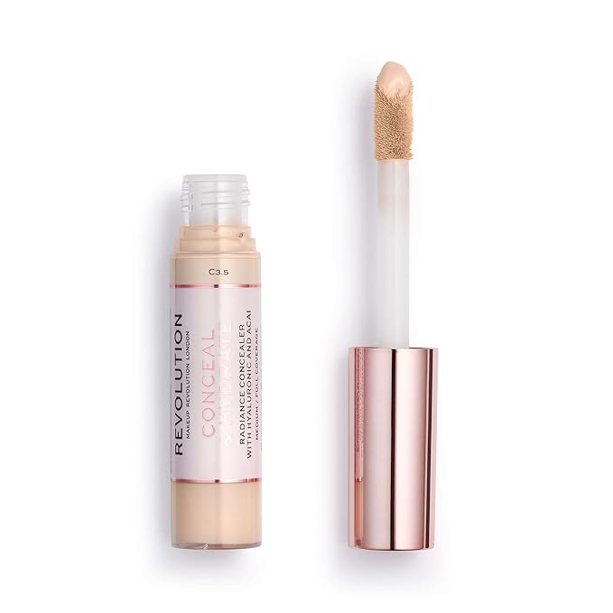 Makeup Revolution Conceal and Hydrate Concealer, Full Coverage 0.7 Fl Oz