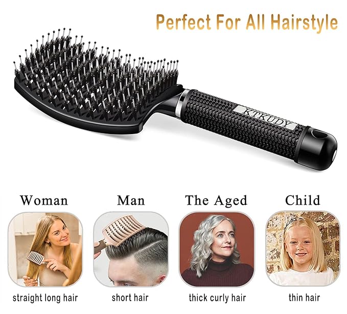 Detangling Brush Boar Bristles Set