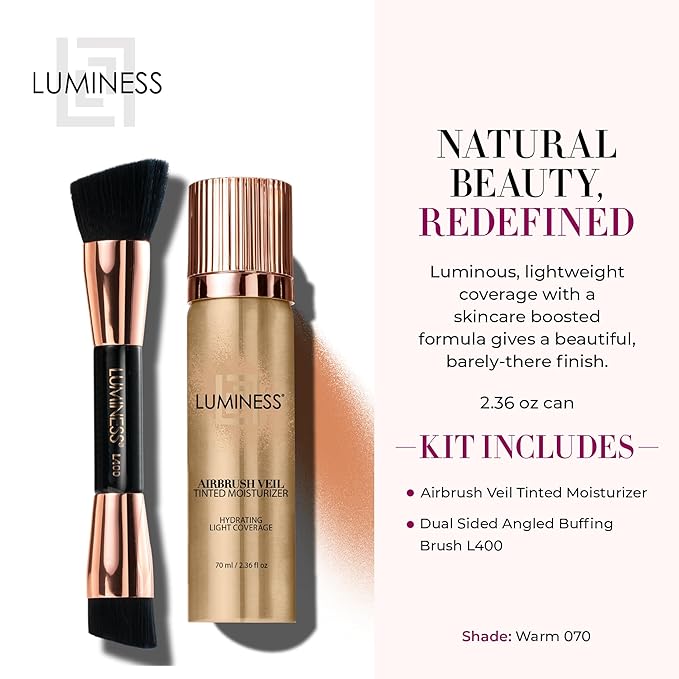 LUMINESS Airbrush Veil Tinted Moisturizer with Buffing Brush, & Aloe
