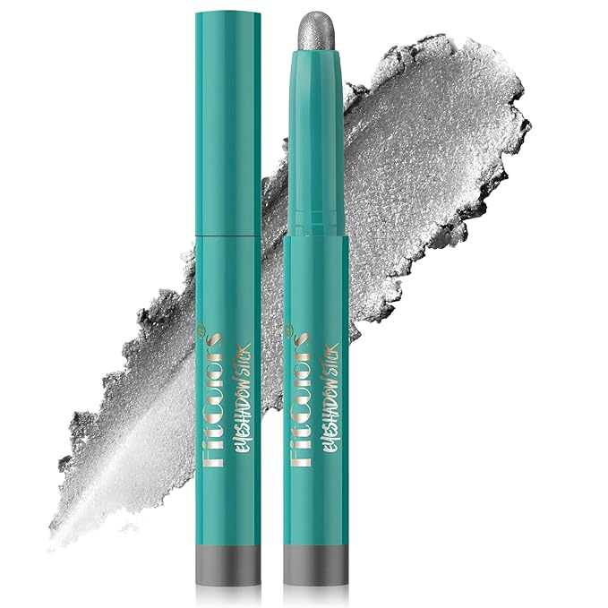 Eyeshadow Stick, Eye Brightener Stick Shimmer Smooth Cream Eyeliner Pencil Long Lasting Waterproof Glitter Highlighter Eye Shadow Makeup, Black Grey