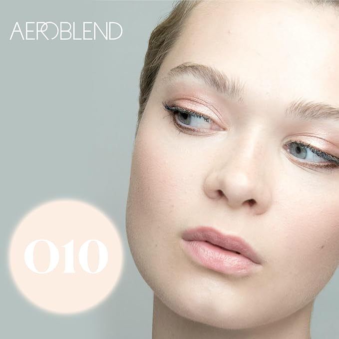 AEROBLEND Airbrush Foundation Makeup (O10) Professional, Water-Based, Buildable, skin types, 1 oz
