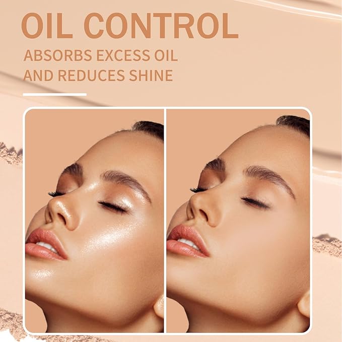 Oil Control Face Powder, Matte Smooth Setting Powder, (Nature BEIGE)