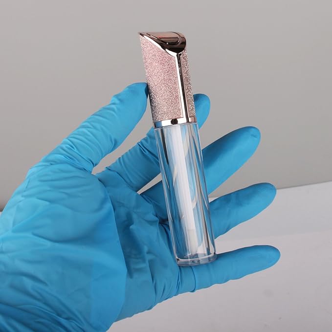 COSIDEA 15pcs Round Empty 5ml 0.17oz lip gloss tubes with wand and Gradient pink leather slope cap Lipgloss tube containers for lip oil packing