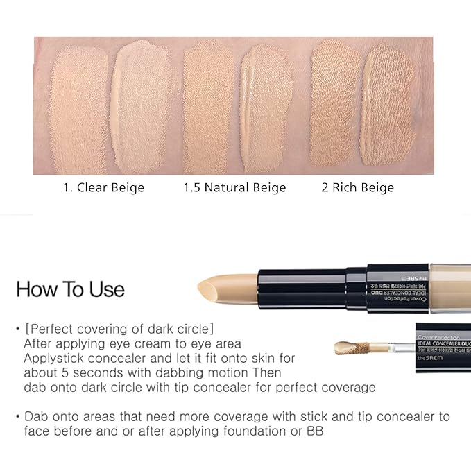 THESAEM Cover Perfection Ideal Concealer Duo (#2 Rich Crease-Proof Concealer