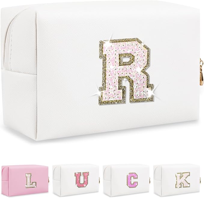 Personalized initial letter makeup bag,