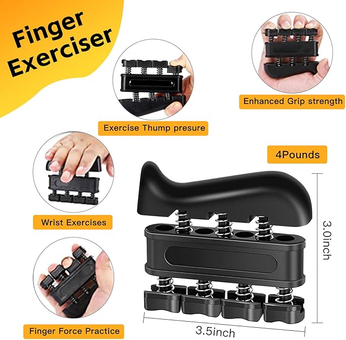 Grip Strength Trainer Kit with Finger Exerciser (5 Pack)