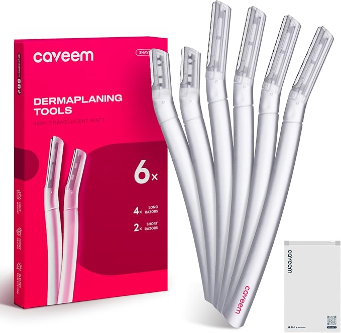 Dermaplane Razor for Women, Dermaplaning Tool - Face Razors for Women and Men, Eyebrow Trimmer and Facial Hair Removal Shaver, Gentle Exfoliation Blades Epilator for Men (6 Count)