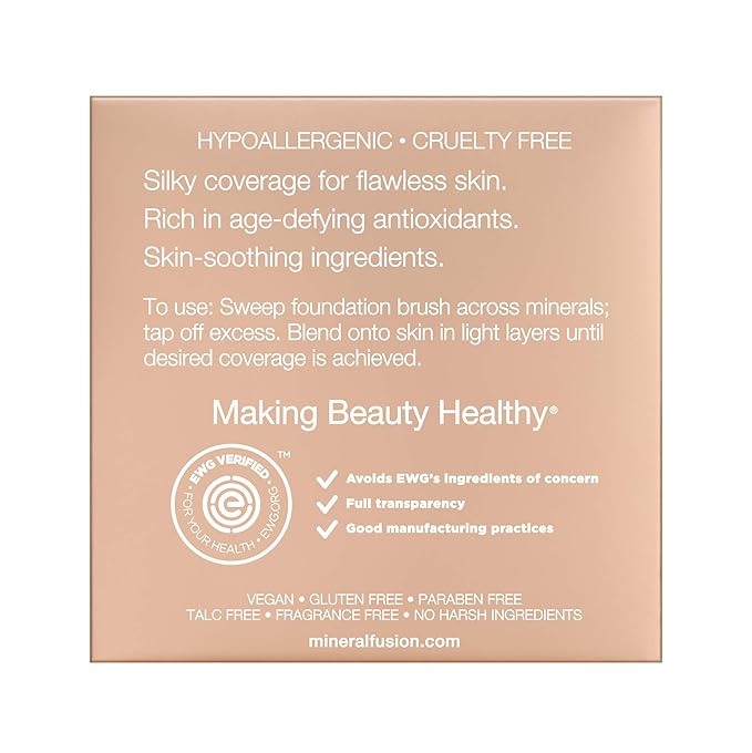 Mineral Fusion Pressed Powder Foundation, Warm 6, 0.32 Ounce (Pack of 2)