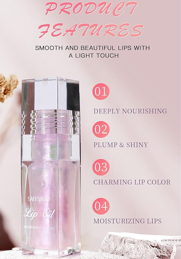 3 Pcs Magic Color Changing Lip Oil,Long-Lasting Wear Lip