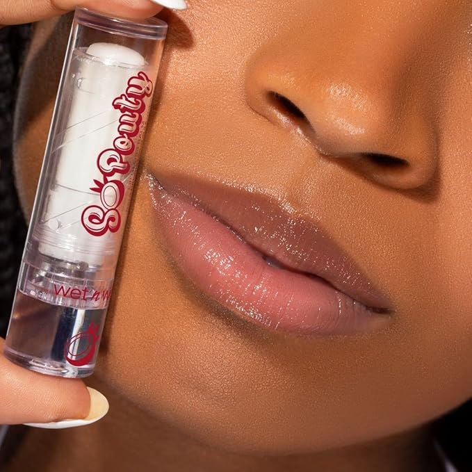 wet n wild Perfect Pout So Pouty Shine Tinted Lip Balm Coconut Flavored, Hyaluronic Acid, Vegan Collagen, Moisturizing For Dry Lip Care, Clear (Pack of 2)