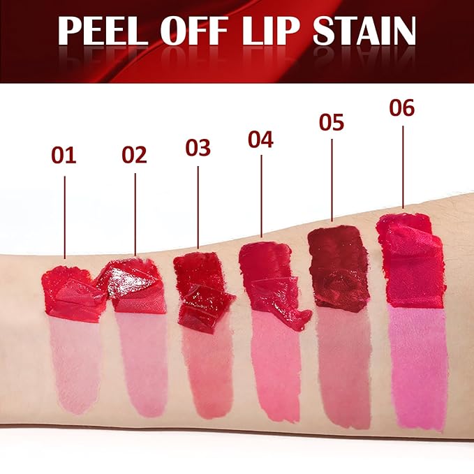 3 Colors Peel Off Lip Liner Stain, Peel Lip