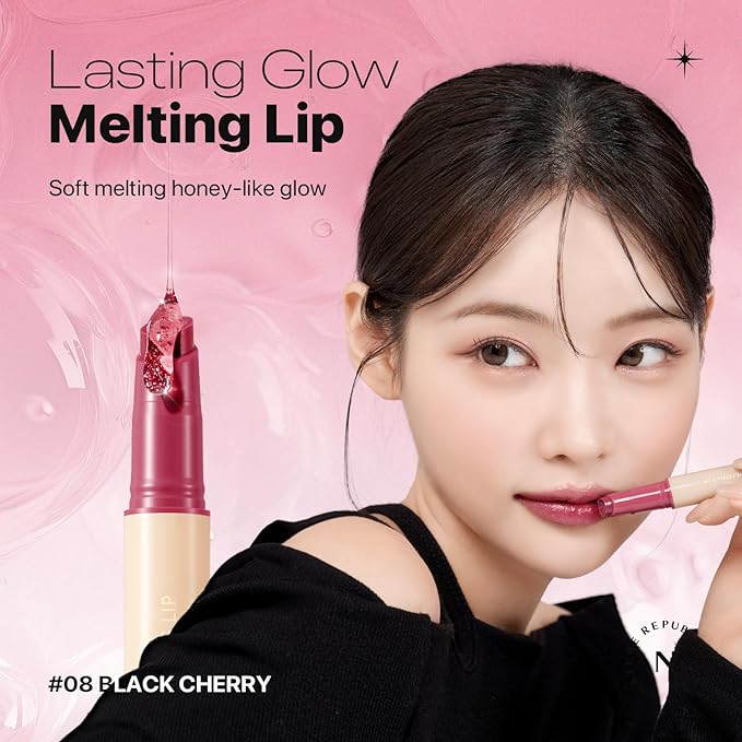 Nature Republic HONEY MELTING LIP (08 DARK CHERRY CHOUX) SOFT LIP STICK, Hydrating Gloss, Moisturizing balms, Sheer tint, Shine & Nude, Glowy Finish, korean make up
