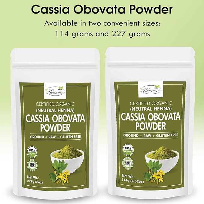 Organic Cassia Obovata Powder | Neutral Henna Powder (4 OZ) 114 G