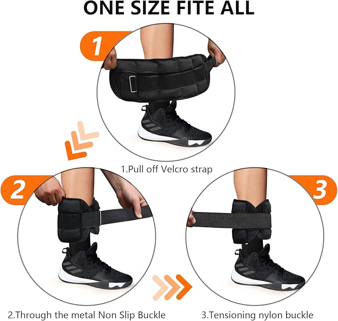 FEIERDUN Adjustable Ankle Weights for Women and Men 2,4,6,8,10 LBS