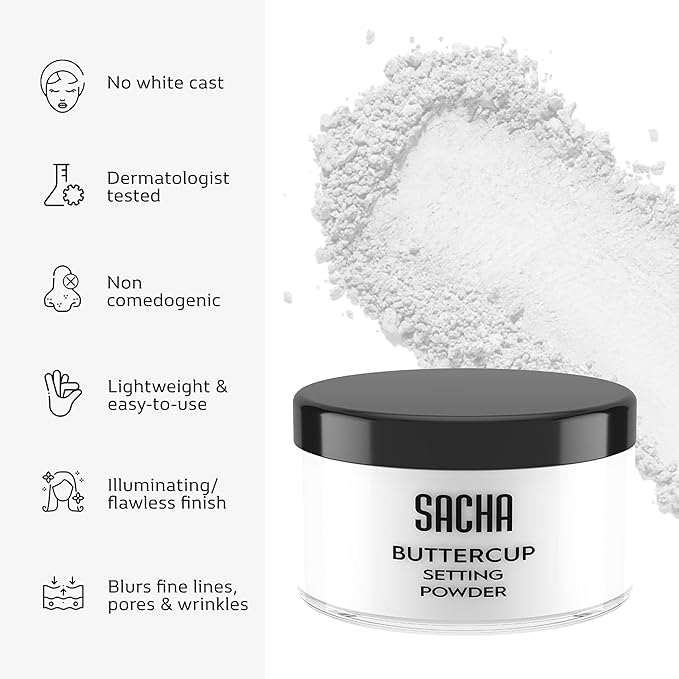Sacha BUTTERCUP No Color Setting Powder Makeup 1.75 1.75 Oz